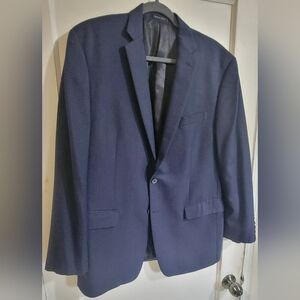 Calvin Klein Blazer Mens Blue Size 42R Herringbone Pattern